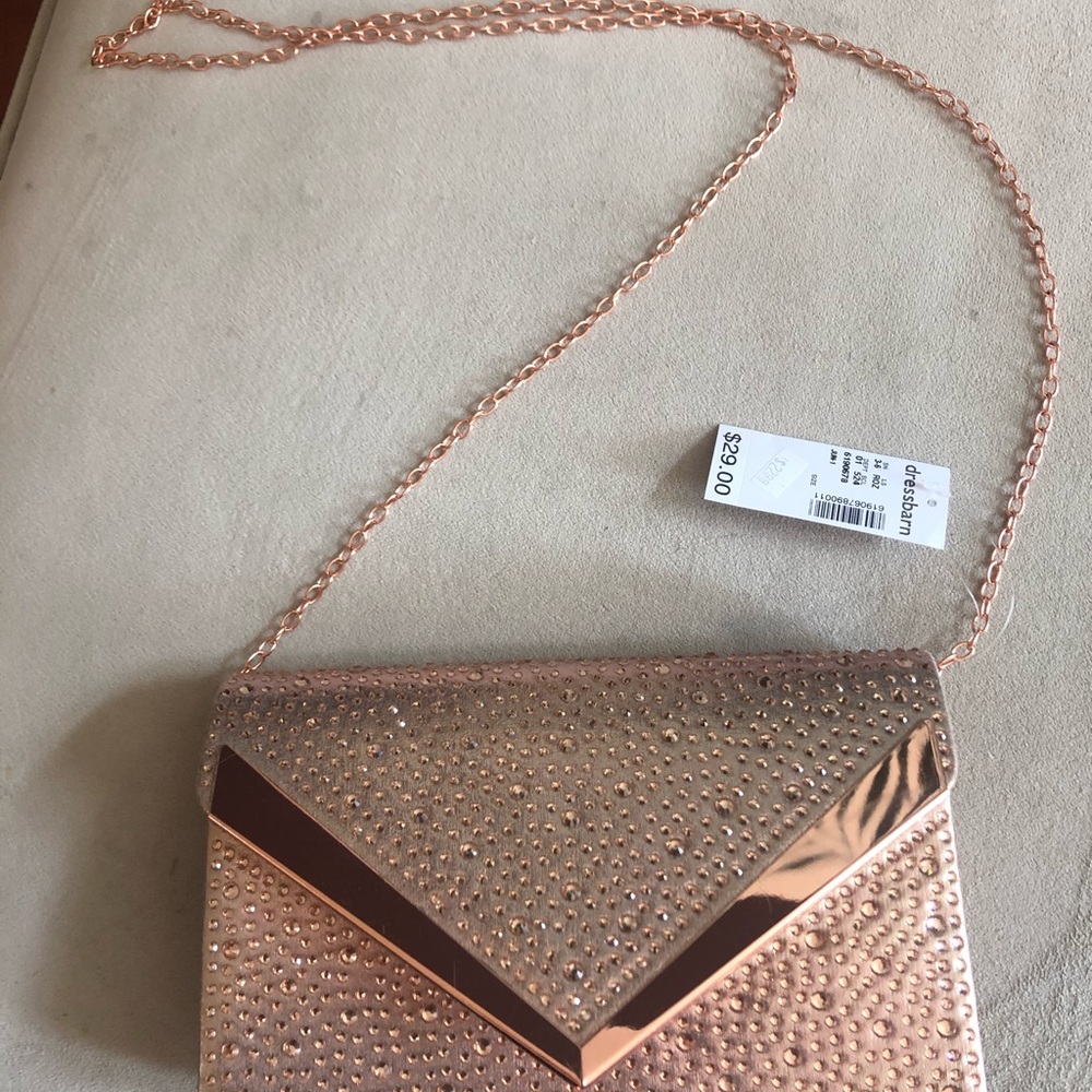 Rose gold clutch purse